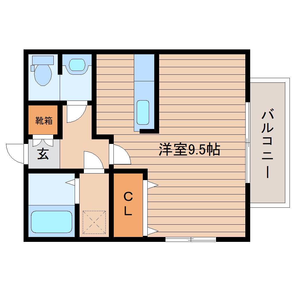 ハイムサニーサイド(ワンルーム/2階)の間取り写真