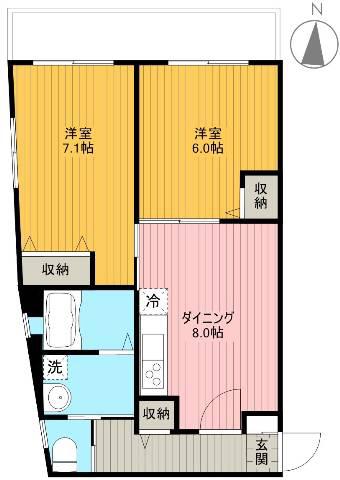 M・K・M西台(2DK/3階)の間取り写真