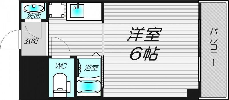 コスモハイツ三国(1K/2階)の間取り写真