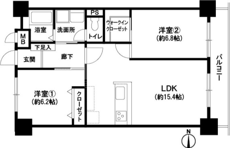 コーポJOY(2LDK/1階)の間取り写真