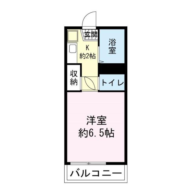 シャンブルS(1K/2階)の間取り写真