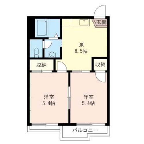 メゾンドS(2DK/2階)の間取り写真