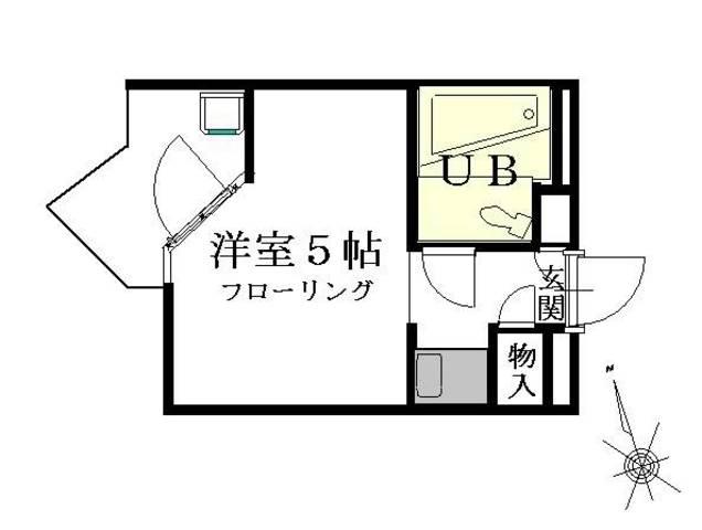 ヒミココート経堂(1K/3階)の間取り写真