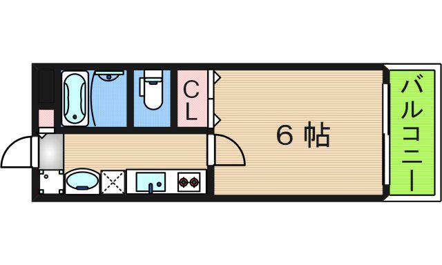 CASA ACE(1K/2階)の間取り写真