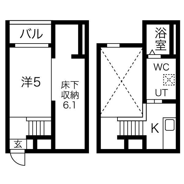 ルーナ・アンジュ(1K/2階)の間取り写真