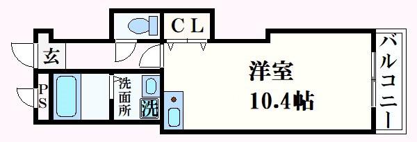 大栄・姫路北条レジデンス(ワンルーム/3階)の間取り写真