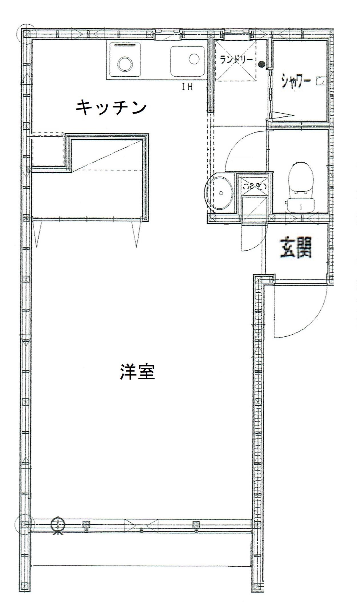 ひのきのへやA(1K/1階)の間取り写真
