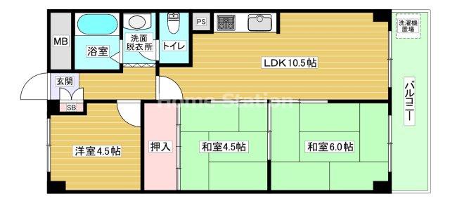 グリーンハイツ十三(3LDK/10階)の間取り写真