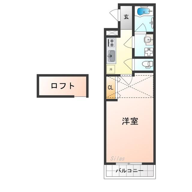 フジパレス初芝イースト(1K/2階)の間取り写真
