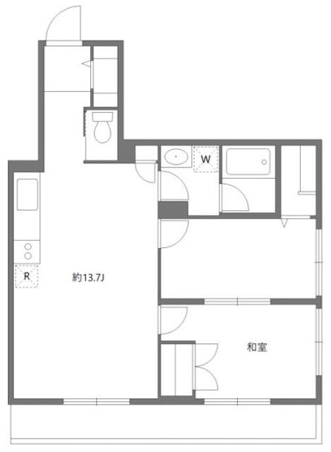 オクドテラス(2LDK/2階)の間取り写真
