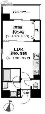 PORTSIDE URBAN RESIDENCE(1LDK/4階)の間取り写真