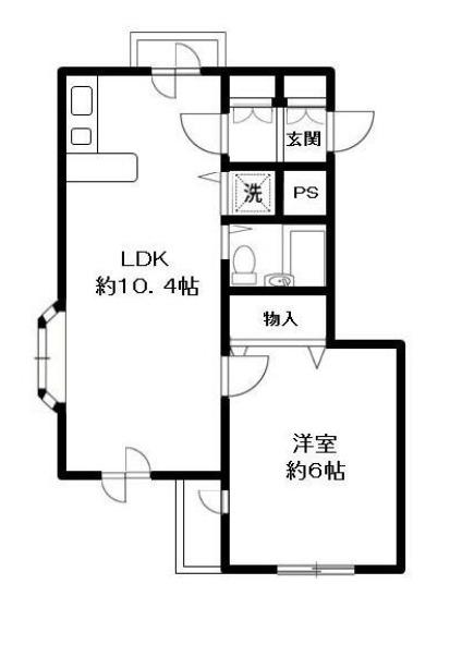 ペリエ柏(1LDK/4階)の間取り写真