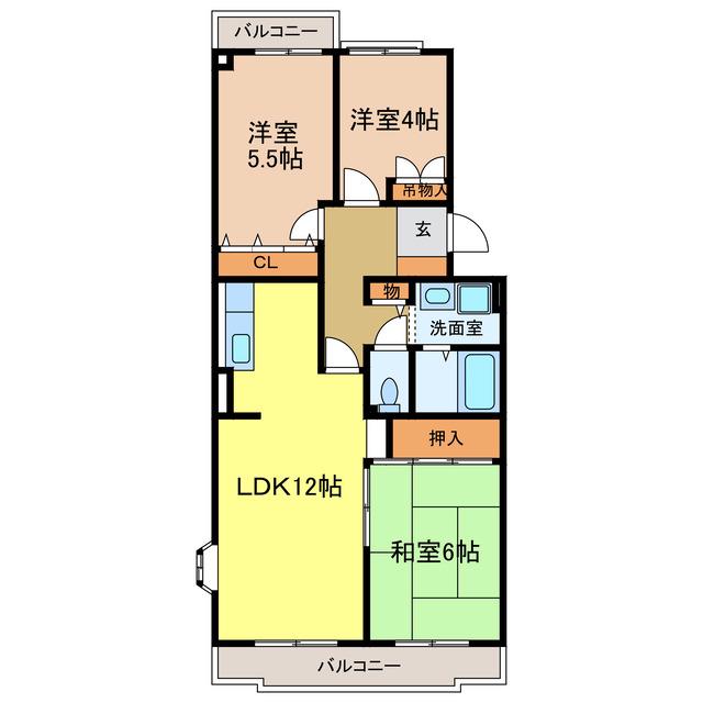 エミネンス立矢(3LDK/4階)の間取り写真