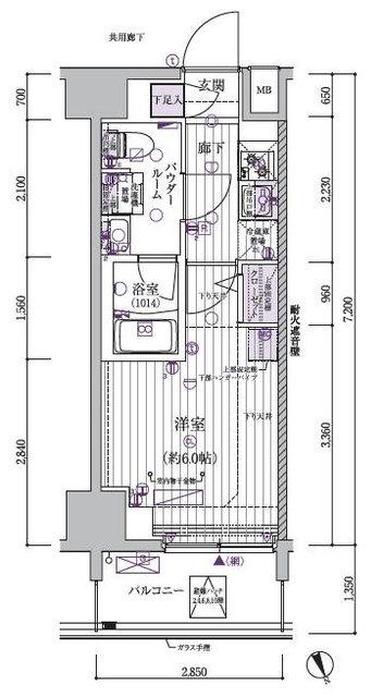 メインステージ立川VI(1K/7階)の間取り写真