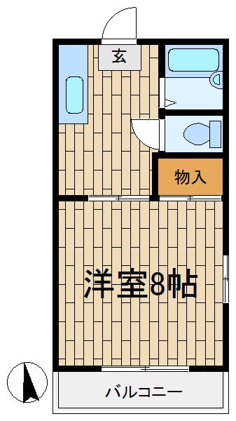 セレニテ(1DK/2階)の間取り写真