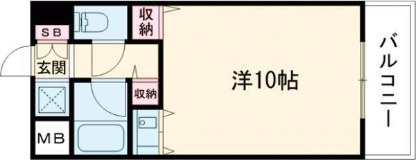 コーラルウェイII(1K/4階)の間取り写真