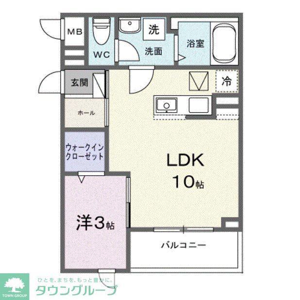 ヒカルサ川越霞ヶ関(1LDK/1階)の間取り写真