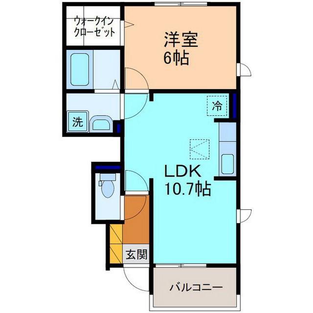 フォンテーヌI(1LDK/1階)の間取り写真