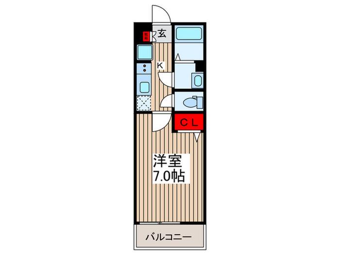 BELLA CORTE中浦和(1K/1階)の間取り写真