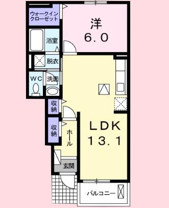アバンツァートIII(1LDK/1階)の間取り写真
