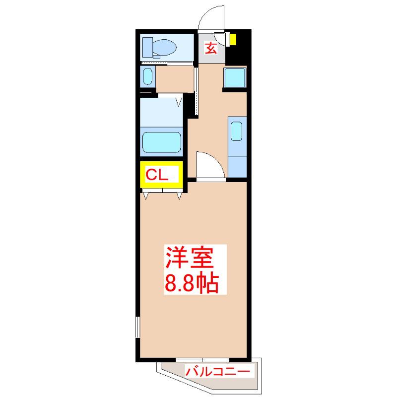 グランツ鴨池(1K/5階)の間取り写真