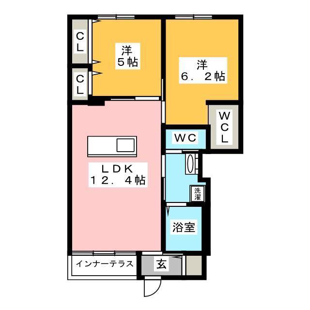 ソル・マリーナ(2LDK/1階)の間取り写真