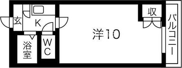 ハイツ五條(1K/2階)の間取り写真