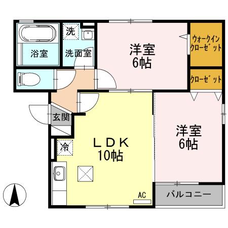 ステラVII(2LDK/1階)の間取り写真
