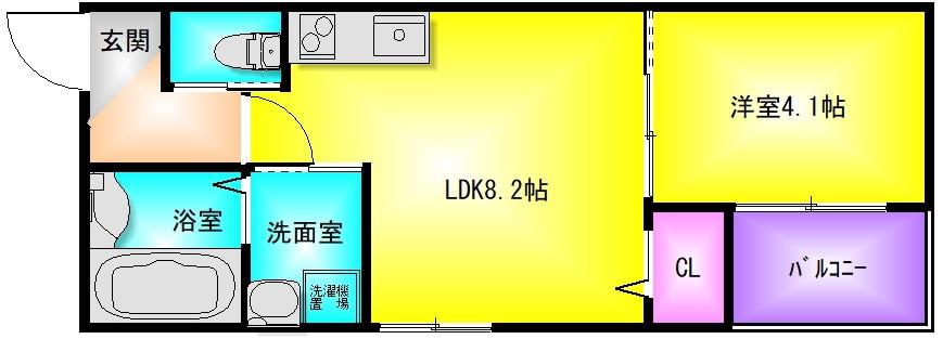 MANARIO(1LDK/3階)の間取り写真