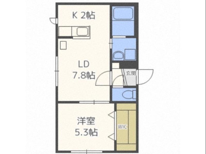 ヴレネージュ美園(1LDK/3階)の間取り写真