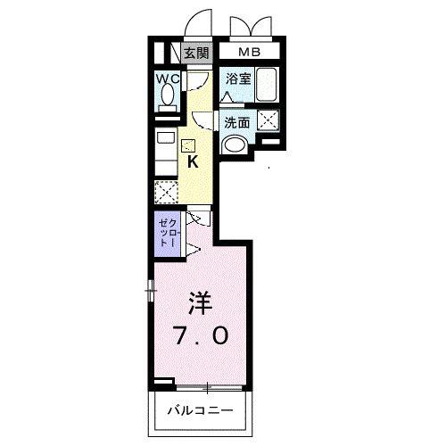 メゾンド・御領町(1K/1階)の間取り写真