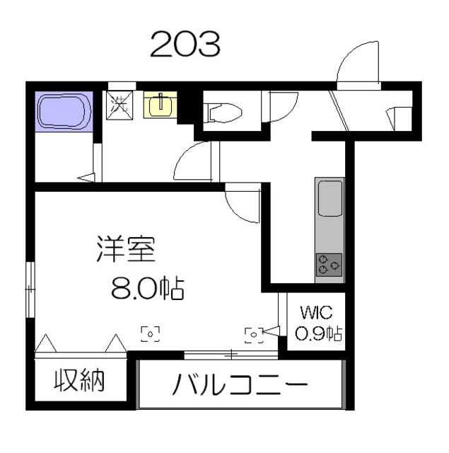 メゾンK(1K/2階)の間取り写真