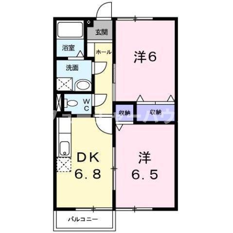 アネックスプラザC(2DK/1階)の間取り写真