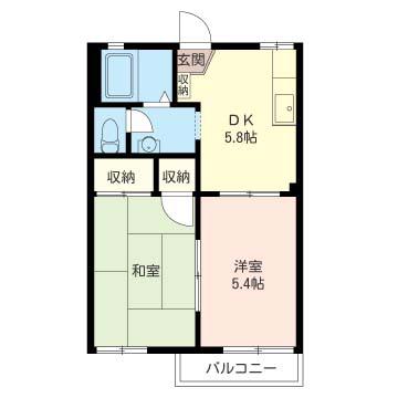 メゾンドサニー C棟(2K/2階)の間取り写真