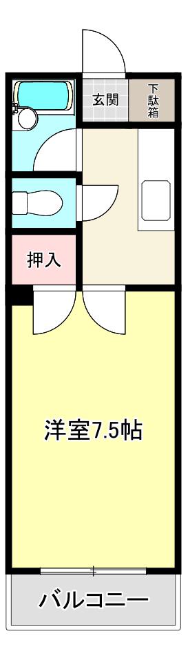 ラフォーレ8番館(1K/1階)の間取り写真