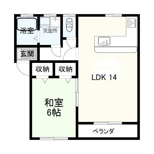 カーサアルハンブラ(1LDK/2階)の間取り写真