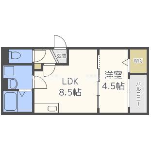 コンフォートM 千船コンフォートエム チブネ(1LDK/1階)の間取り写真