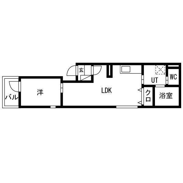 ハーモニーテラス新栄(1LDK/2階)の間取り写真