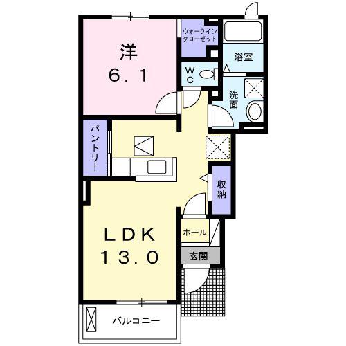 MY STAR S(1LDK/1階)の間取り写真