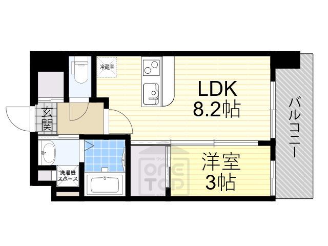 LUXE新大阪Ⅵ(1LDK/2階)の間取り写真