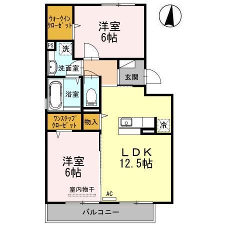 エスペランサ(2LDK/3階)の間取り写真
