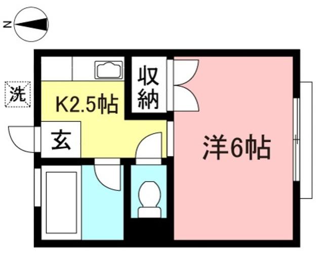 シティハイムNK(1K/2階)の間取り写真