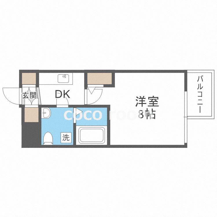 ザパーククロス阿波座(1K/6階)の間取り写真