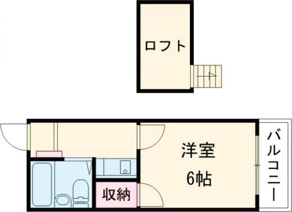 法連町第3マンション(1K/1階)の間取り写真