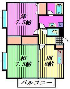 ツインズキャビン(2DK/3階)の間取り写真
