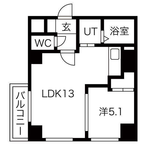 SEIRA東札幌(1LDK/9階)の間取り写真