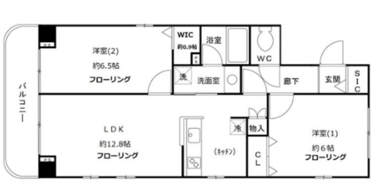ファインクレスト赤羽(2LDK/7階)の間取り写真