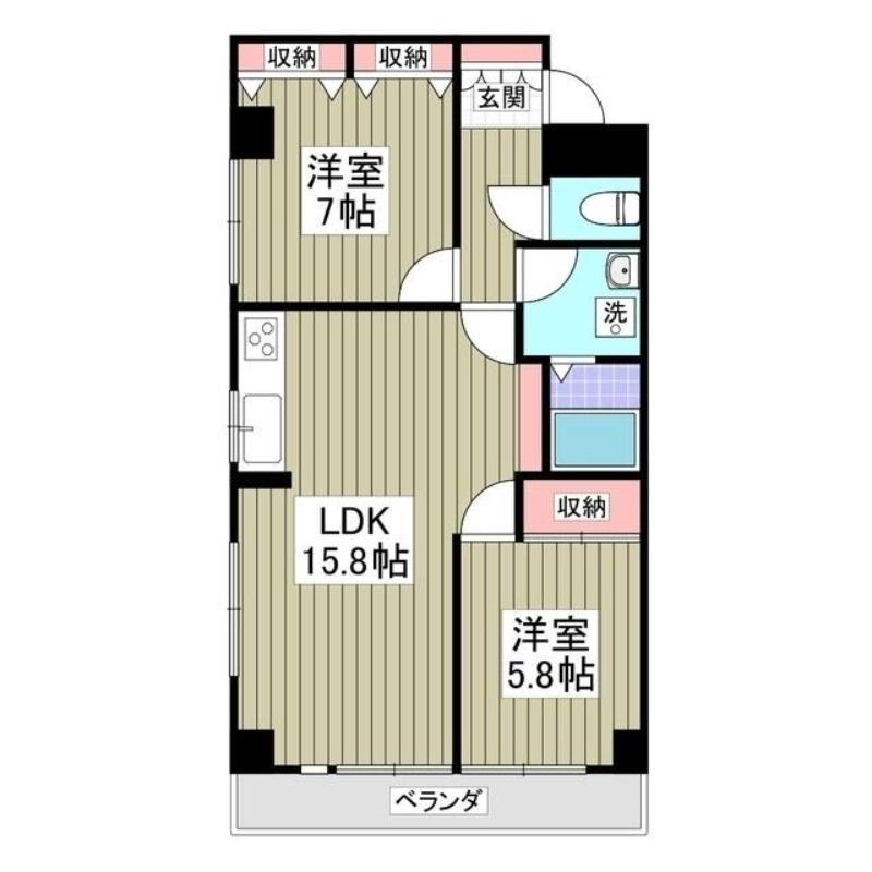 リブレス坂戸関間(2LDK/3階)の間取り写真