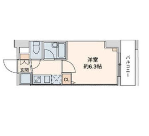 RIDGE堀田(1K/4階)の間取り写真