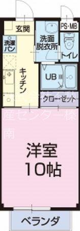 グリーン廣本(1K/2階)の間取り写真